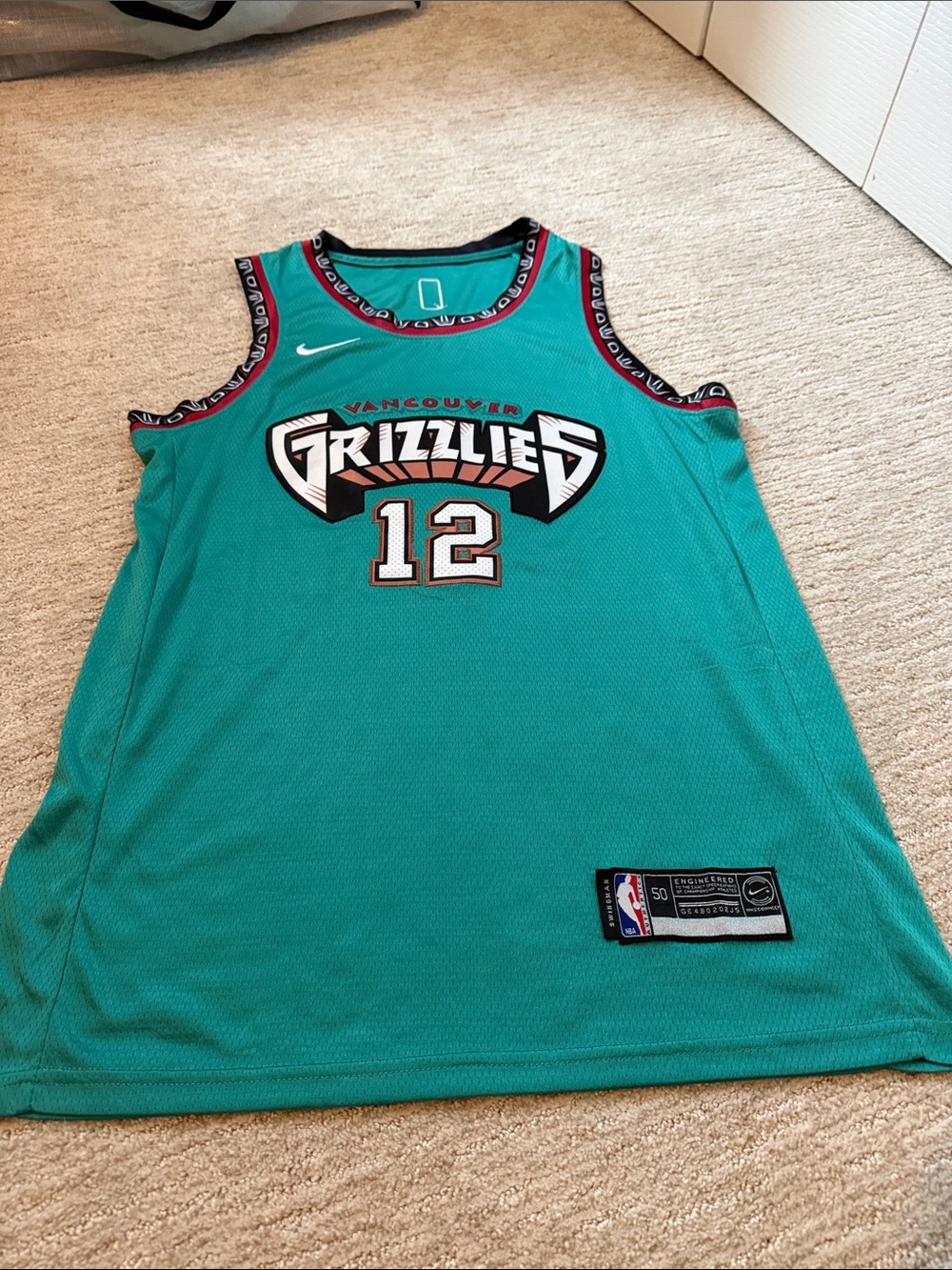 Nike Teal Vancouver Grizzlies #12 Basketball Jersey